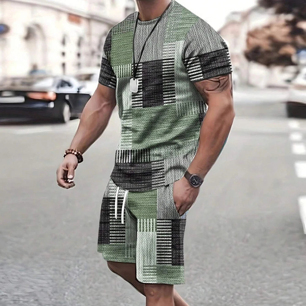 Fashionable Men's Retro Beachswear Set