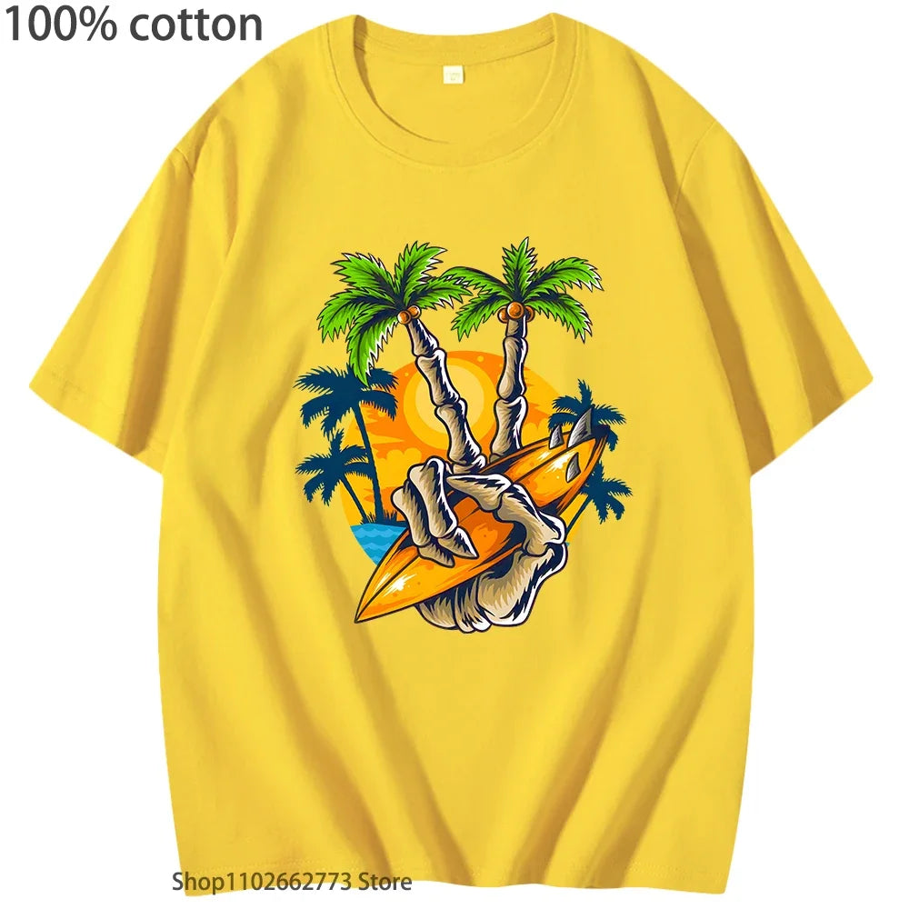 Surfer Paradise Graphic Tees: Korean Streetwear Style