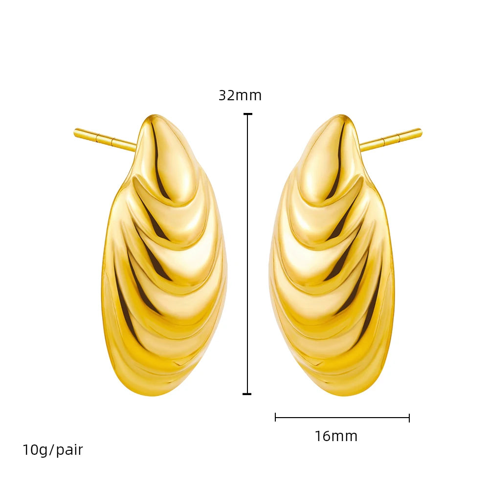 Vintage Gold-Plated Shell & Starfish Earrings