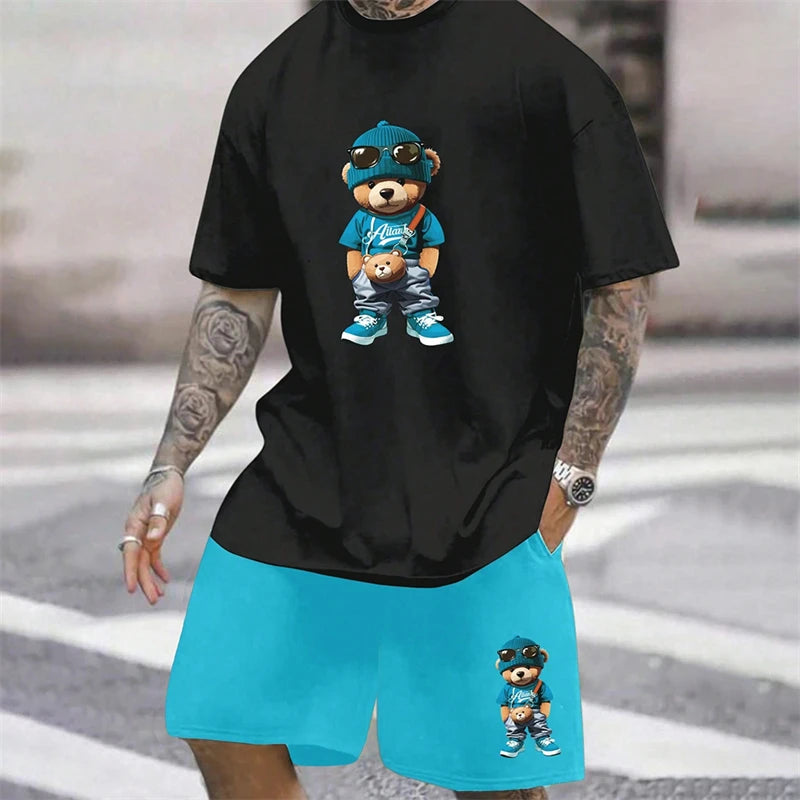 Fun Bear Harajuku Two-Piece Summer Suit