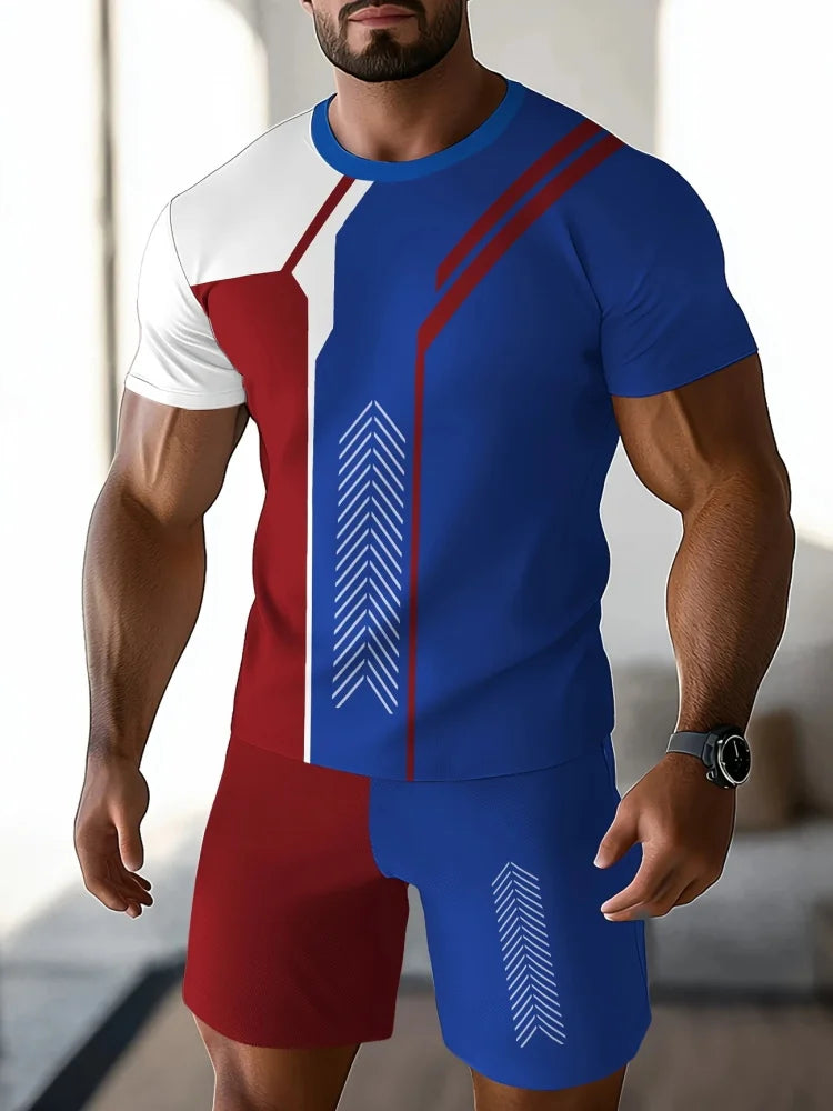 2025 Men's Creative Graffiti Print Two-Piece Set
