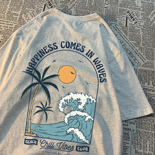 "Happiness Comes In Waves" Unisex T-Shirt